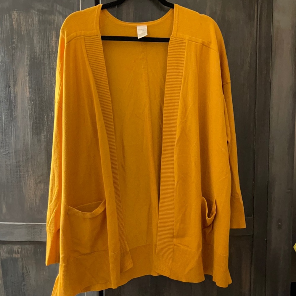 Terra & Sky Cardigan 2X(20/22)Sweater, Gold, NonSmoking Home,EUC